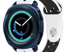 Curea ceas Smartwatch Samsung Galaxy Watch 4, Watch 4 Classic, Gear S2, iUni 20 mm Silicon Sport Whi